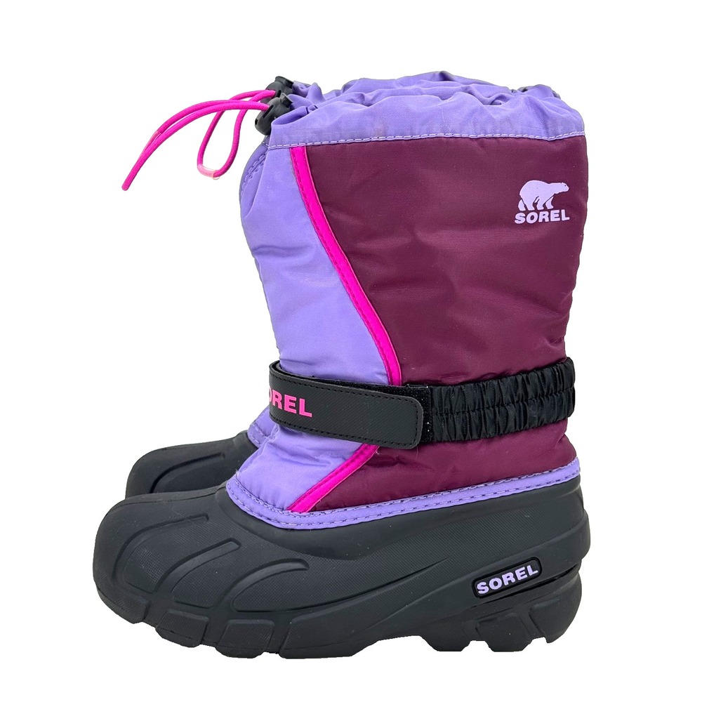 SOREL Kids Flurry Purple Waterproof Insulated Snow Boots Size 2 Purple Pink